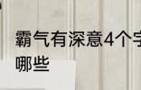 霸气有深意4个字 霸气有深意4个字有哪些