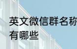 英文微信群名称大全 英文微信群名称有哪些