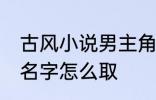 古风小说男主角名字 古风小说男主角名字怎么取