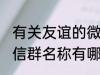 有关友谊的微信群名称 有关友谊的微信群名称有哪些